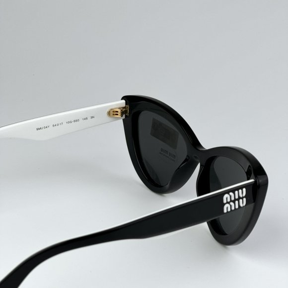 Miu Miu MU04YS 10G5S0 BRAND NEW Sunglasses Black Dark Grey Cat Eye Women - Picture 11 of 12